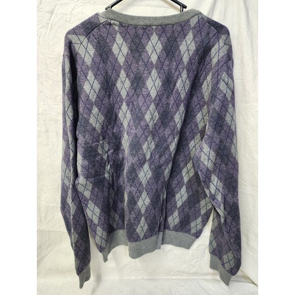 Cutter & Buck Men's Kains Argyle Vneck Sweater Size Large - Picture 2 of 3